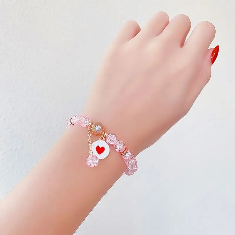 Wholesale Colorful Bracelets Rainbow Unicorn Cartoon Charm Bracelets Glass Beaded Bracelets for Kids Girls
