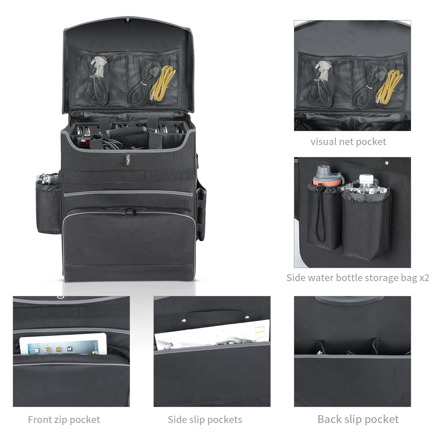 Camera Tool Trolley Bag Travelling Bags Trolley Luggage Waterproof 1680D Large Capacity  Heavy Duty Wheels Rolling Storage Bag