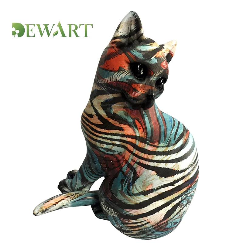 2021 3D print cat resin art crafts for table decor adorable unique design animal model for home decoration miniature statue gift