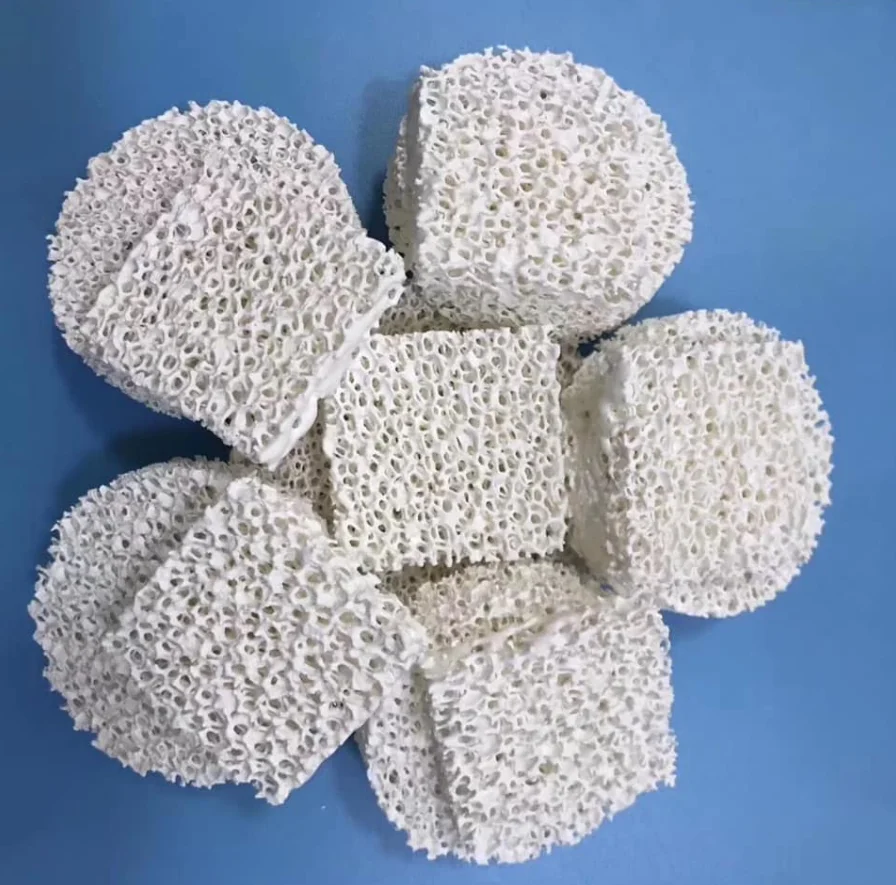 AL ceramic foam filter with typical homogenous ceramic structure for capturing inclusions in molten aluminum