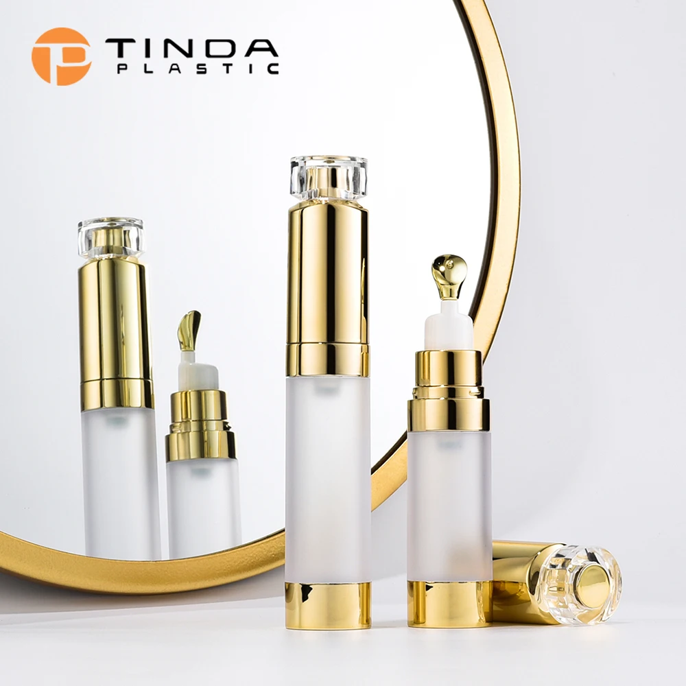Luxury PMMA acrylic  Airless Cosmetic Syringe Pump Bottle 5ml 10ml Syringe Cosmetic Eye Cream Packaging