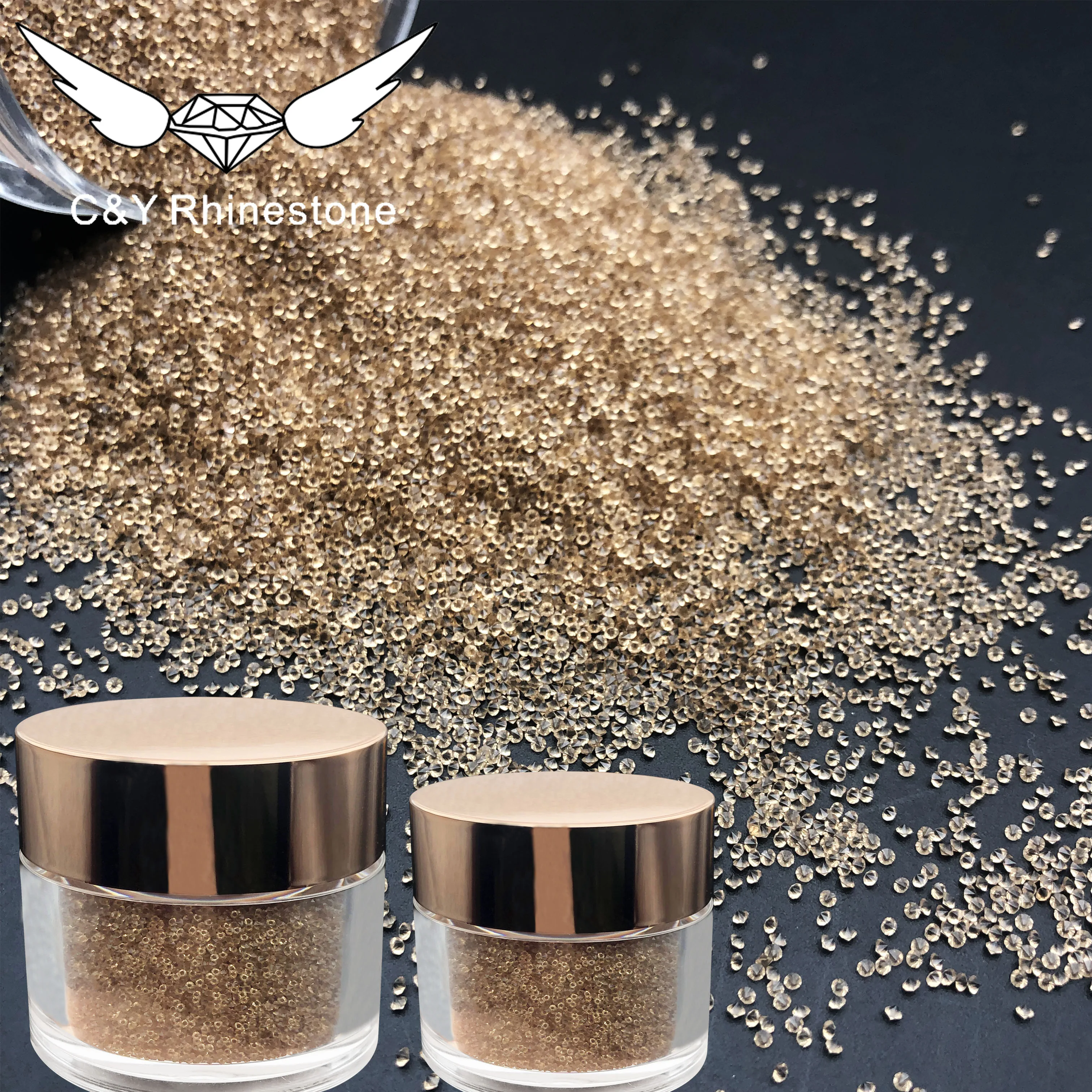 CY Factory High Quality Glass Stone 1.2MM Crystal LCT Small Rhinestone For Nails