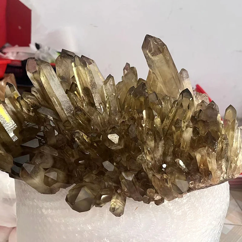 High Quality Natural Yellow Quartz Crystal Clusters Large Smoky Citrine Cluster Crystal Stone Cluster
