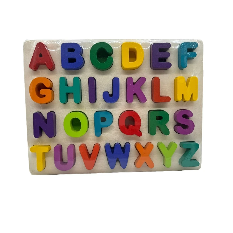Wooden board alphabet number kids Montessori 3D learning puzzle early educational activity boards toys for child boys and girls