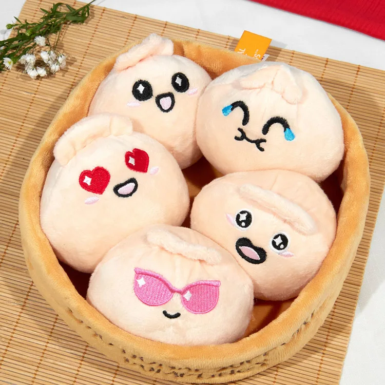 OEM ODM Cute Thing Dumplings Food Cuddly Toys Soft Kitchen Plush Toys Custom Anime  Plushies