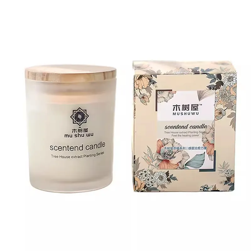 Wholesale Custom Label Frosted White Clear Empty Candle oval Jars Luxury Glass jars to make candles With Lids And box Packaging