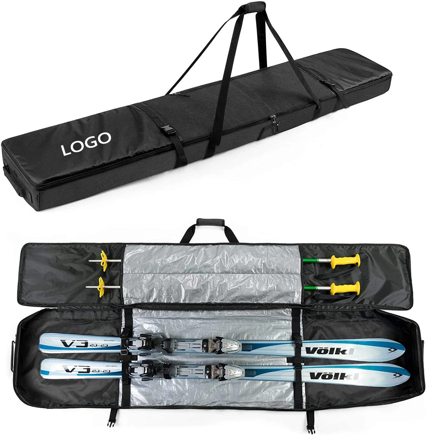 Custom Logo 600D Waterproof Snowboard Bags Large Capacity Totebags Ski Pole Storage Bags Outdoor Sport Tote Ski Travel Bags