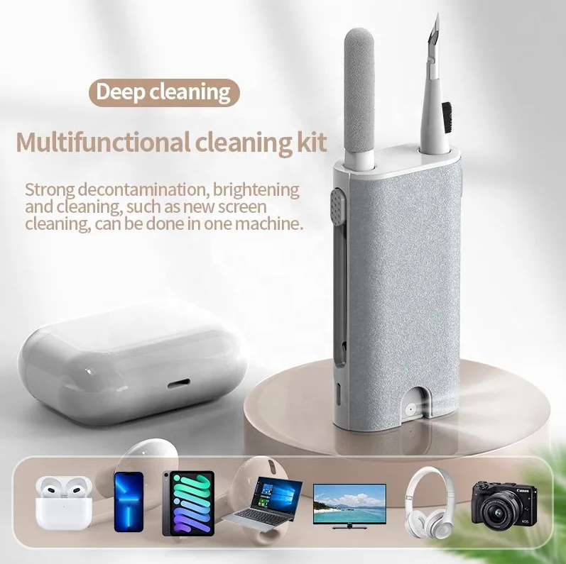 7-in-1 Computer Keyboard Cleaner Brush Kit Earphone Cleaning Pen For Airpods 3 Pro Headset Cleaning Tool Key Puller