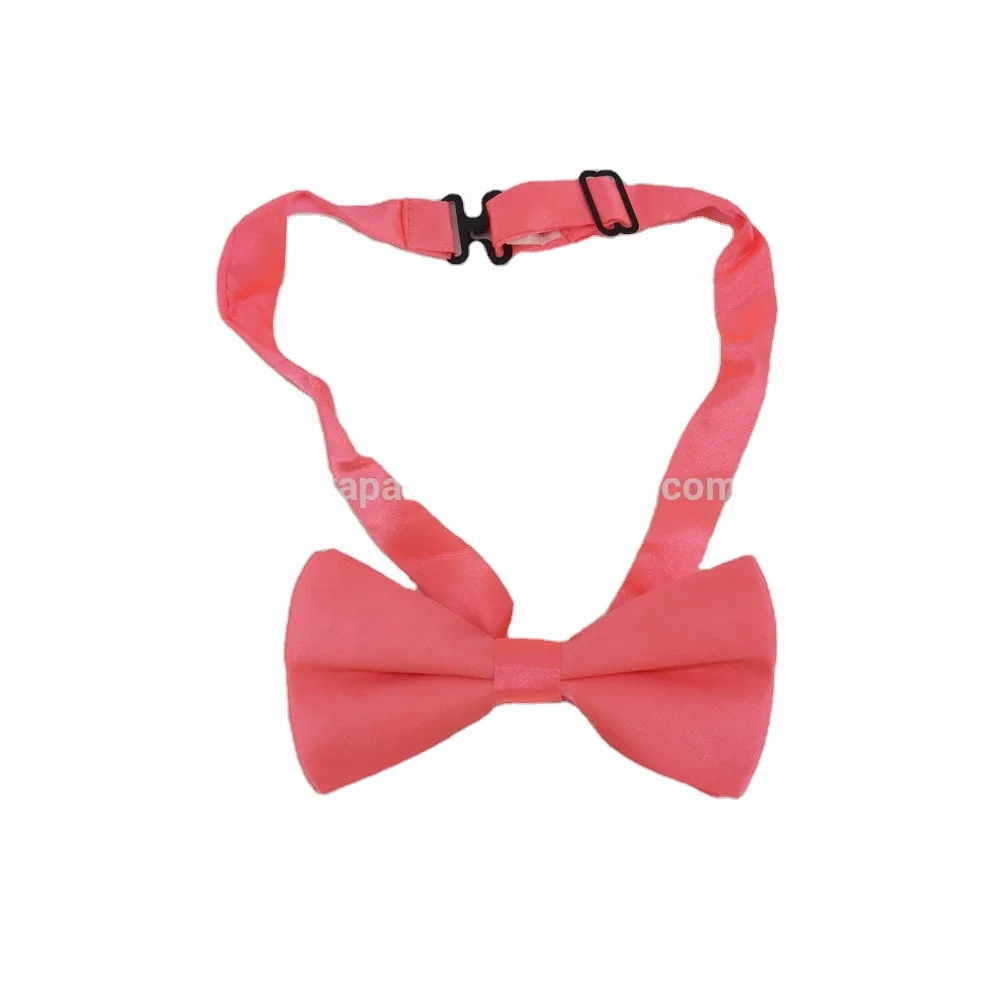 
Polyester Satin bow tie neon color fluorescent pink, yellow green and orange, fashion party accessory on neck 