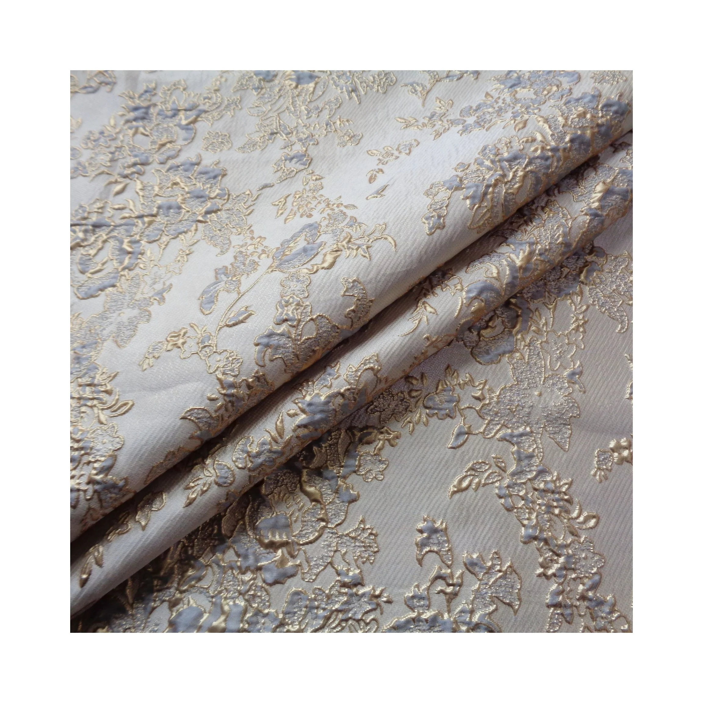 Fashion light luxury gold silk flower relief jacquard fabric used for suit dress pillow cloth