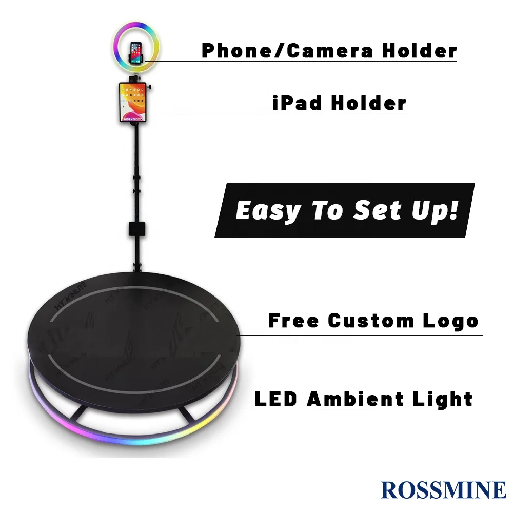 360 Photo Booth Portable Slow Motion Video Booth Selfie Platform 360 Portable Photobooth Photo Booth 360 Spinner Rossmine