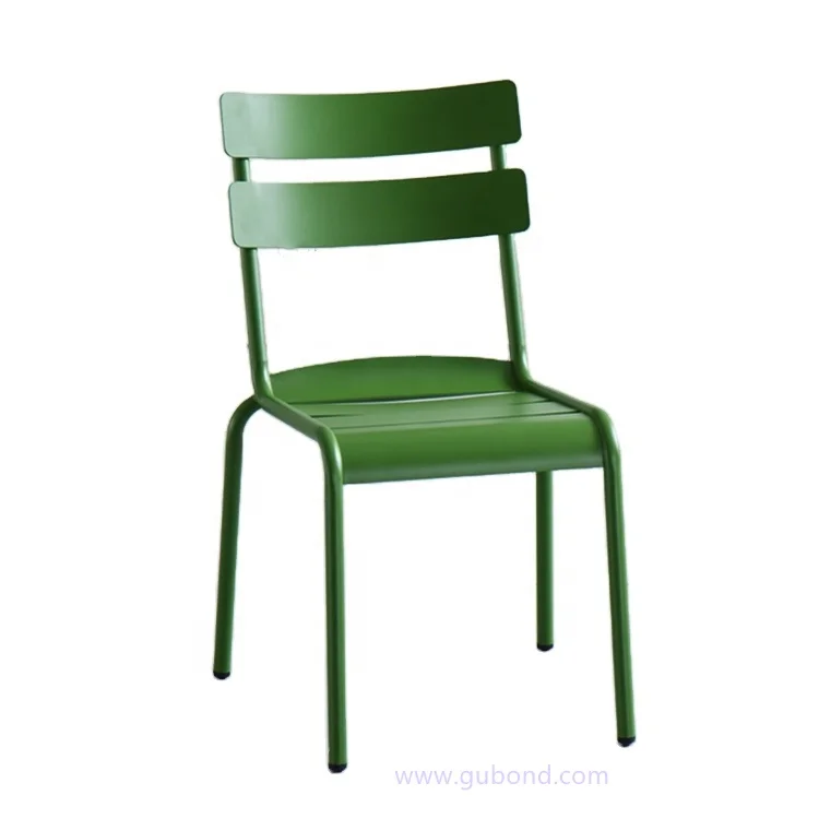 Outdoor Stackable Fermob Design Luxembourg Dining Chair with Aluminum Slat Garden Chair