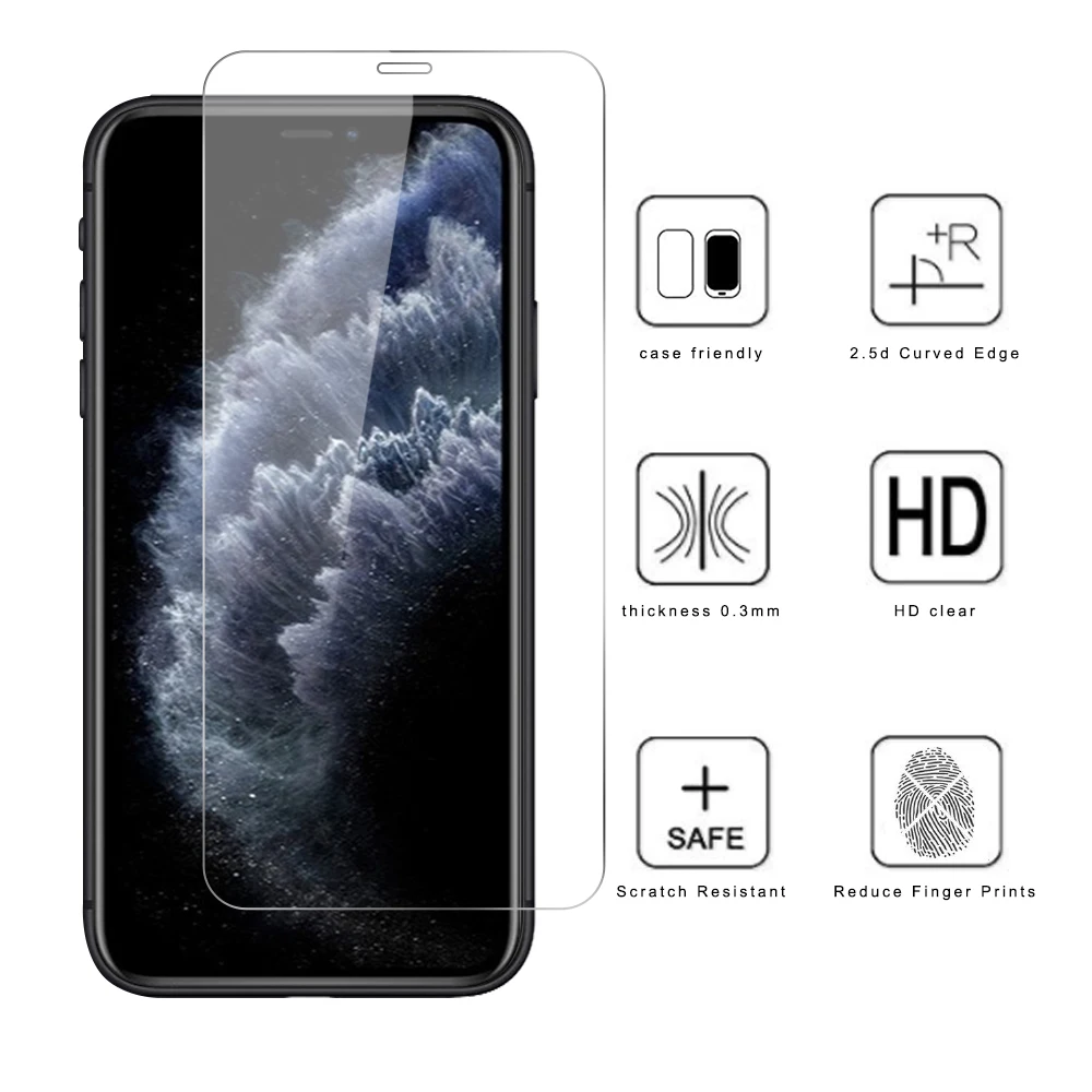  Популярный товар 3 Упак. 2.5D Закаленное стекло для iphone 9H 0 33 мм протектор экрана 11 pro