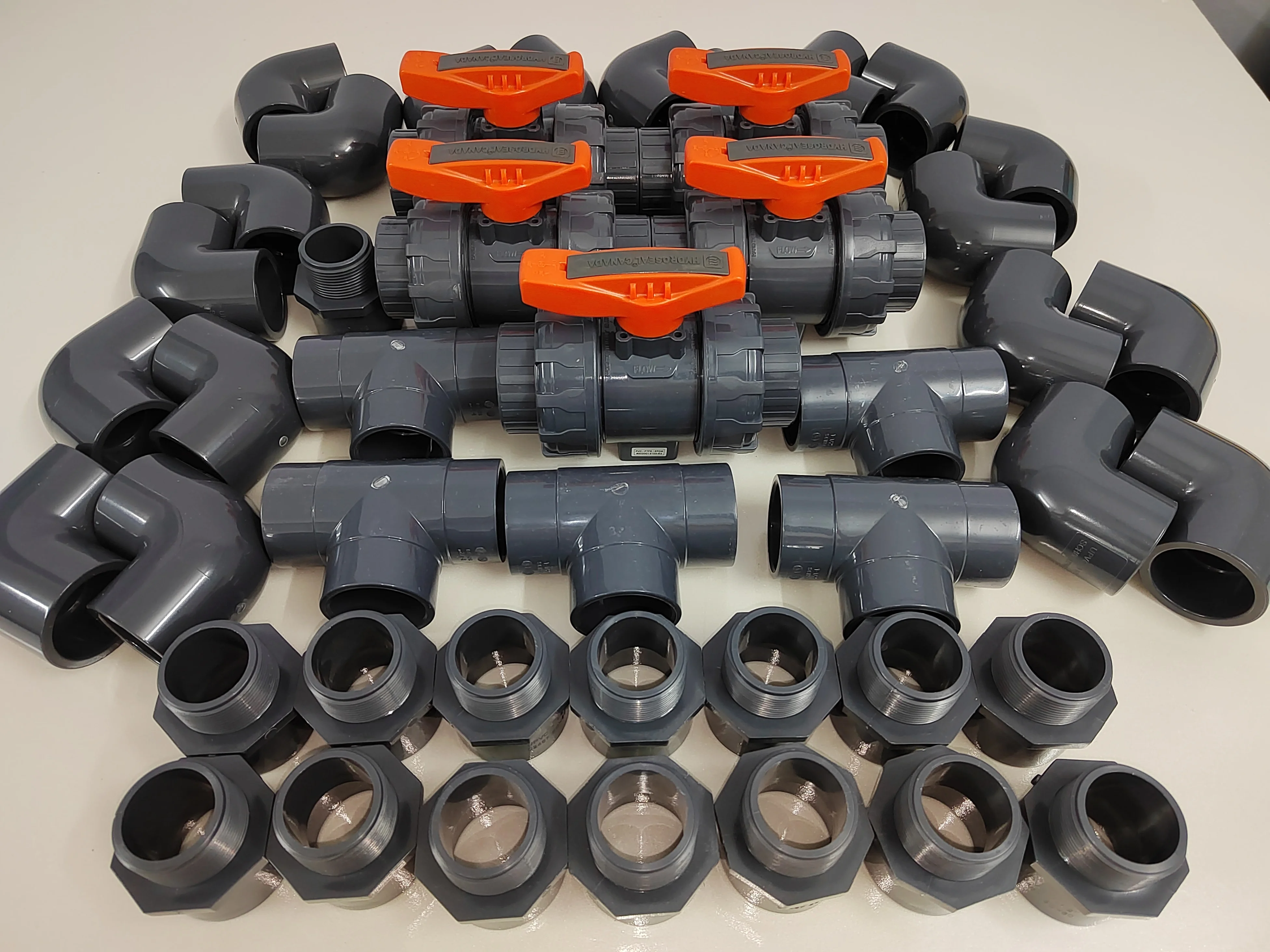 UPVC pipes, fittings and valves for installation of industrial and chemical equipment (ANSI standard /din standard)