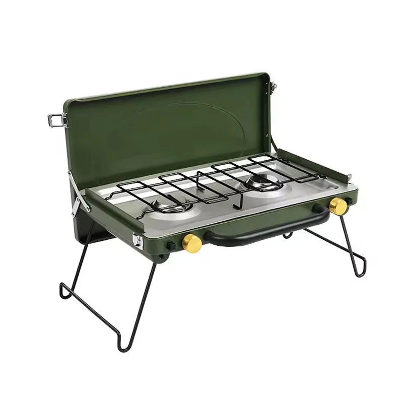 Camping Portable Cassette Stove Portable Butane Outdoor Hiking Cooking Two Burner Camping Gas Stove BBQ Grill