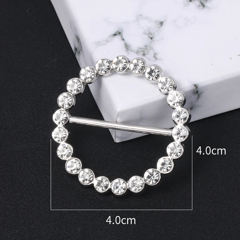 Multipurpose Alloy Crystal Rhinestones Clothes Garment Belt Scarf Decorative  Buckles in Assorted Shapes