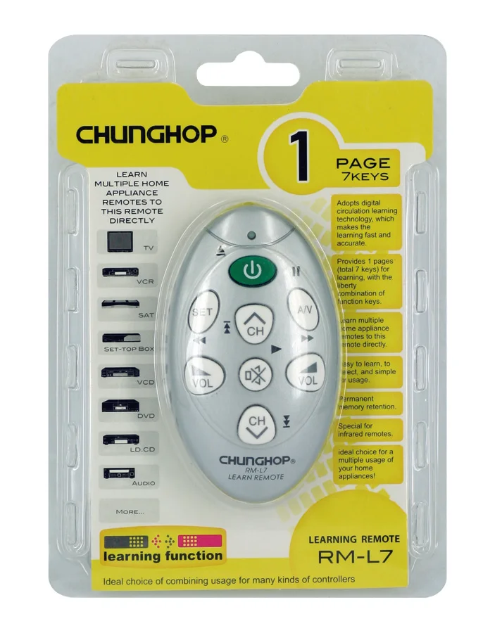  Chunghop прямые продажи с фабрики RM-L7 использовать для ТВ dvd и бытовая техника пульт дистанционного