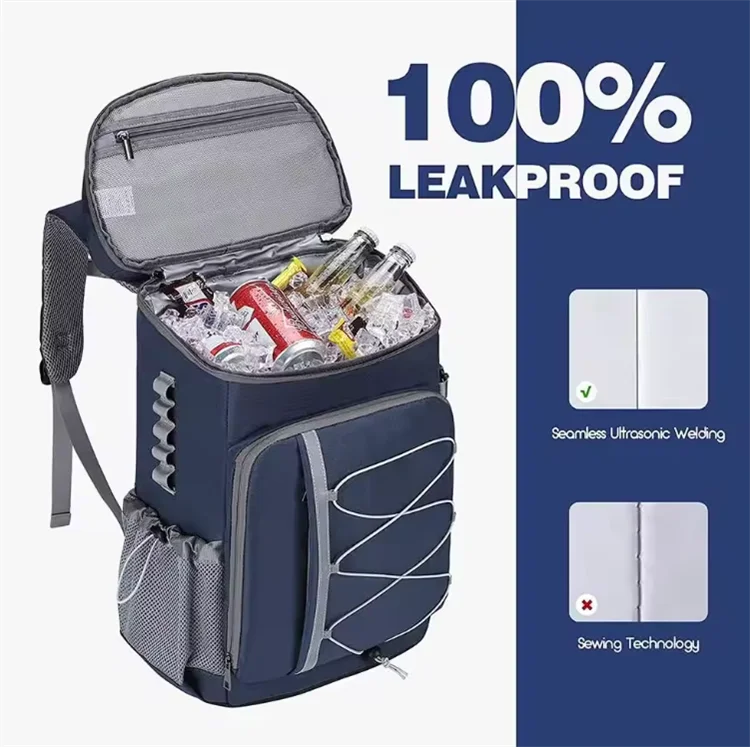 BSCI Custom Design Reusable Leakproof Soft Insulated Lunch Cooler Backpack Camping Beach Hiking Shopping Refrigerated Storage