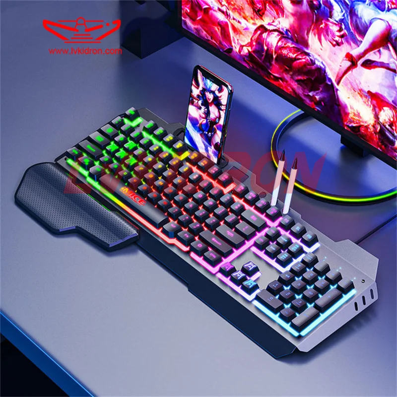 2023 New Gaming Keyboard Game 104 Keys Wired RGB Gaming Keyboards for PC Gamer GK-700