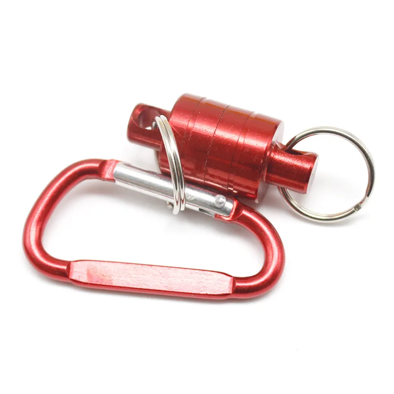 Magnetic Quick Release Keychain Aluminum D Ring Carabiners Landing Holder Screw Locking Buckle Hook Spring Snap Keychain Clips