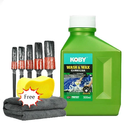 KOBY Motorcycle Powerful Decontamination High Foaming 300ML Wash Cleaner Wax Carnauba