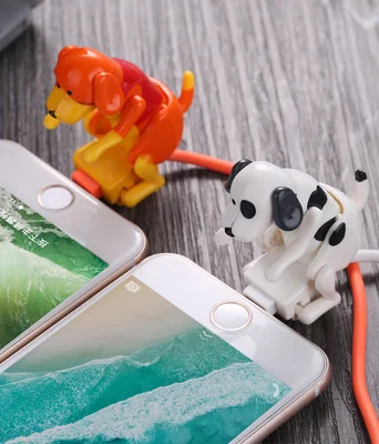  Новинка Забавный милый портативный USB-кабель для домашних животных далматинская игрушка гаджет зарядное устройство кабель передачи данных совместимый с мобильным телефоном