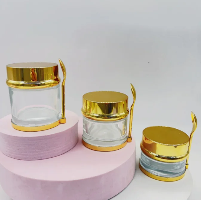 Empty 30ml 50ml 60ml 100ml 120ml Transparent Cosmetic Glass Cream Jars for Eye Cream Cosmetics Lotions Balms Glass Jar