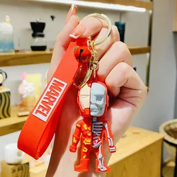 Latest 3D promotion gifts semi-anatomical super hero Hulk Bat man Super Spider man iron man keychain PVC Plastic Key chains