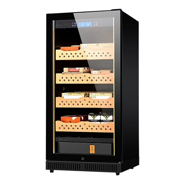 Freestanding Compressor 800 Cigars Single Zone Cigar Cooler Cabiet Humidor