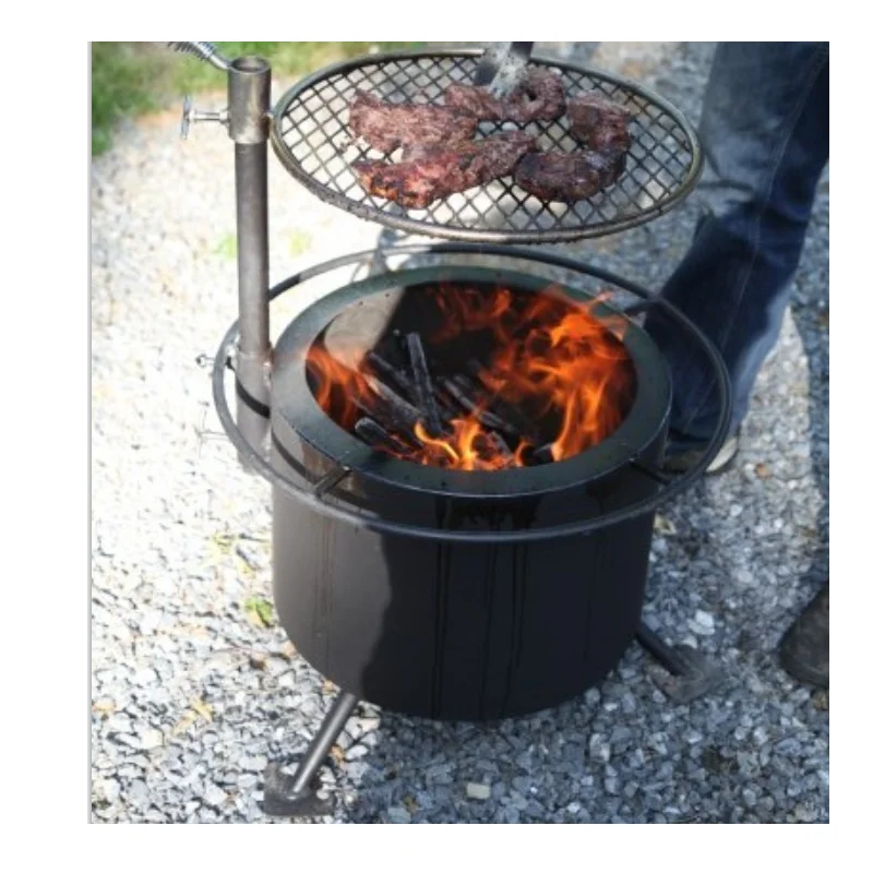 
Low price smokeless BBQ grill fire pit Corten Fire Bowl with stainless steel frame 