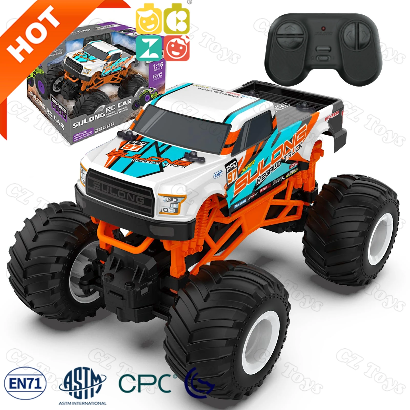 Aamzons Hot Sale 1:16 RC Monster Truck  2.4GHz All Terrain Car for Kids Off Road RC Truck For Boy Christmas Birthday Gift