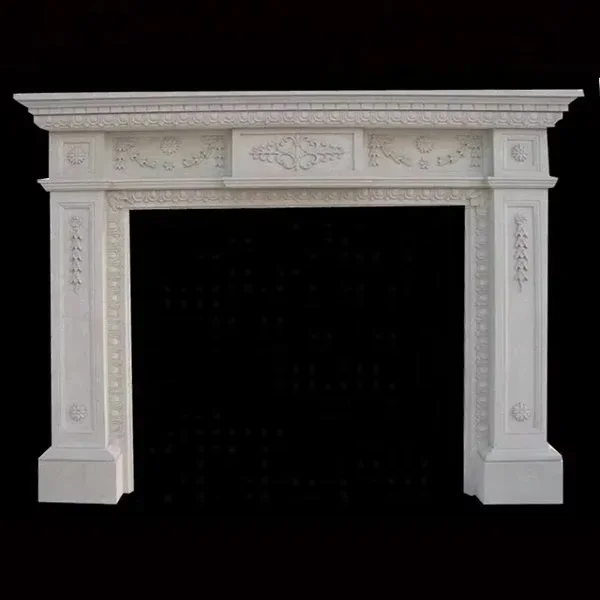 Indoor solid stone carrard marble fireplace frame marble fireplace mantels manufacturers calcatta marble fireplace