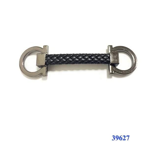 Wholesales customized men zinc alloy shoe chain buckle with rope 73 mm