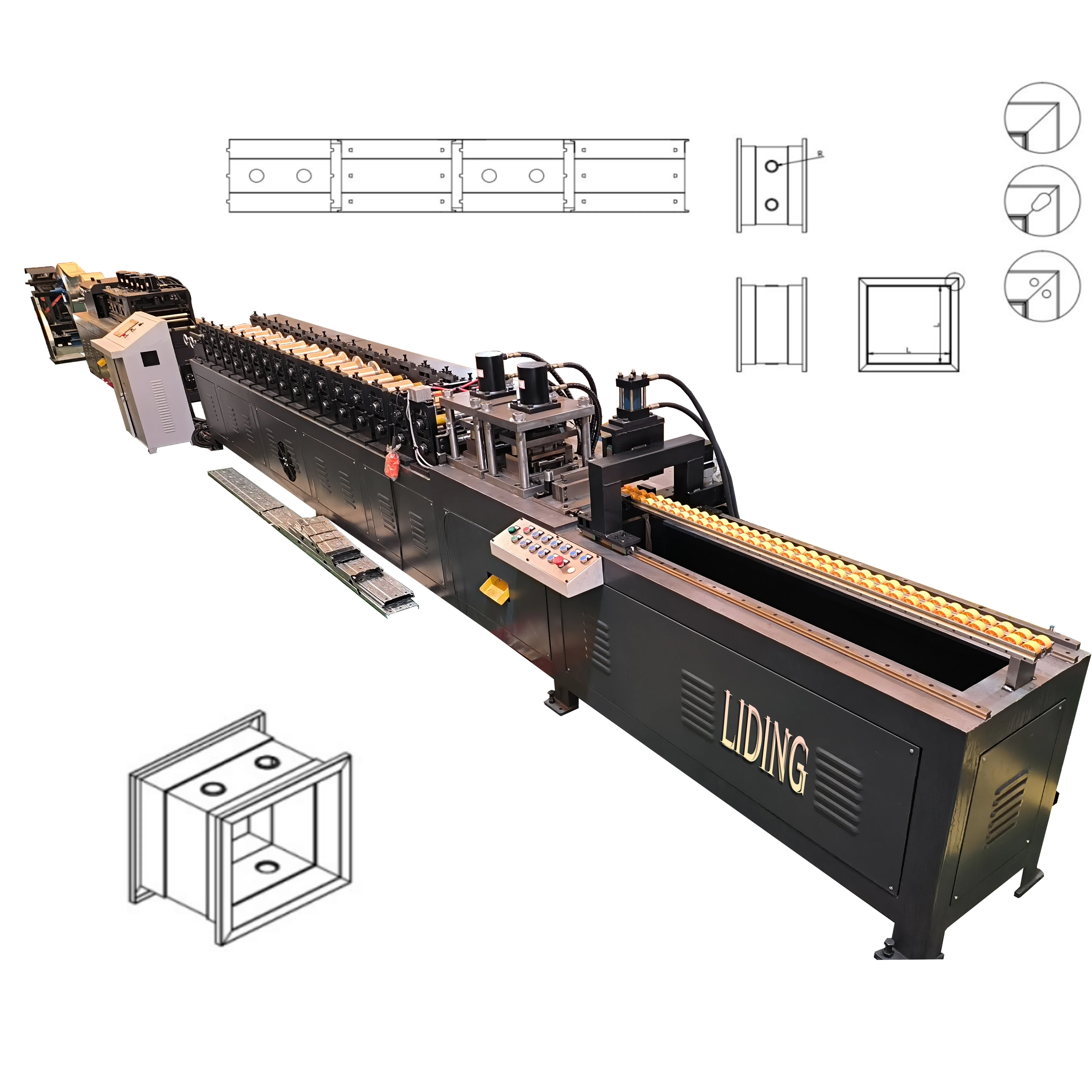 Plug-in Dampers Frame Production Line VCD170 Hvac Fire Control Damper Frame Roll Forming Machine