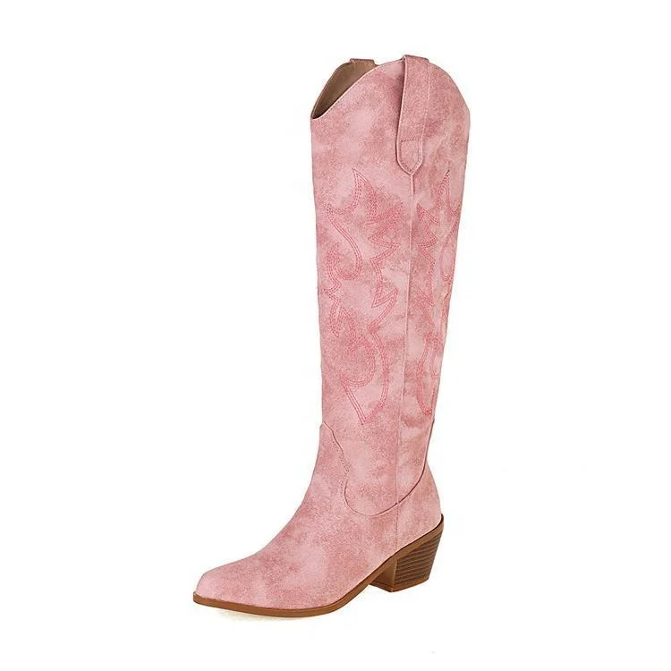 Hot Selling Stagecoach Tall Embroidery Western Pink Boot Cowboy Boots