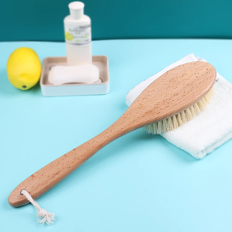 Natural Beech Bath Brush Shower Massage Brush Curved Back Body Brush Custom