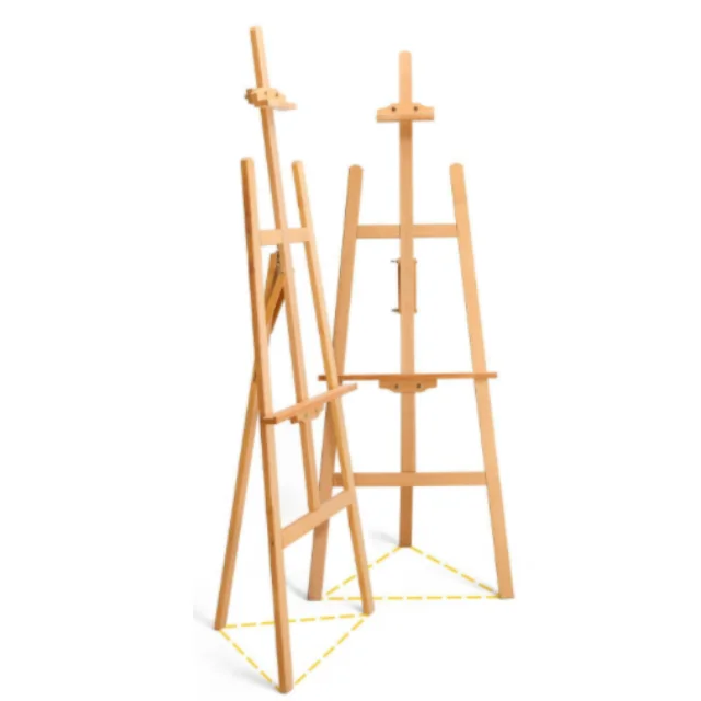 Adjustable artist wooden triangular display painting art easel stand