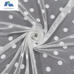 2022 Runlam Popular design 88 nylon 12 spandex dot jacquard 4 way stretch tulle mesh fabric for underwear fabric