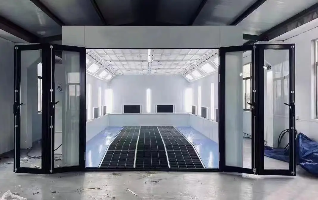 7m*4m Electric/Diesel/Gas Heating Luxury Spray Booth Auto Car Paint Booth Fully Glass Door Luxury Car Paint Room