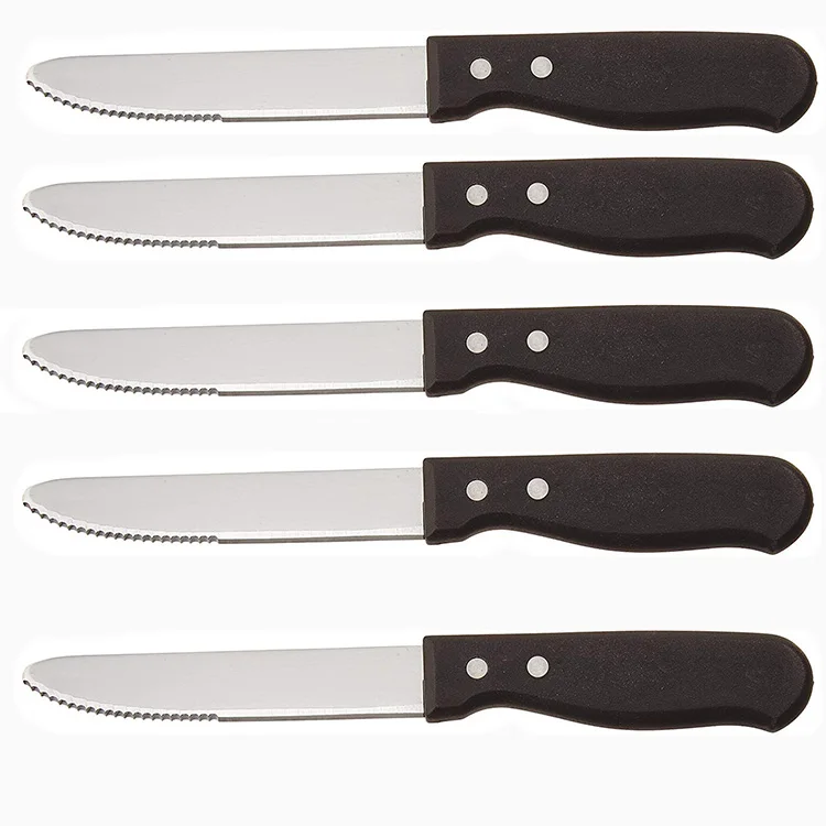 Best selling 5in Round Tip blade Jumbo Steak knife With Plastic handle