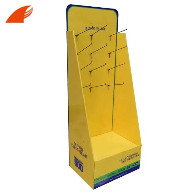 Customized Two Sides Cardboard Hook Display Rack For Summer Casual Footwear/Slippers Promotion