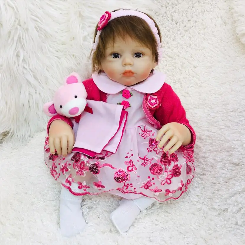 Style 22 Inch Reborn Baby Doll Soft Silicone Touch Real Cosplay Gray Rat Boy with Rooted Mohair Baby Doll New Desi