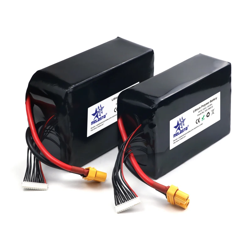 Melasta High Capacity 44.4v 16000mah 12s 15c Rechargeable Rc Lipo Battery For Larger Rc Drone Uav Quadcopter