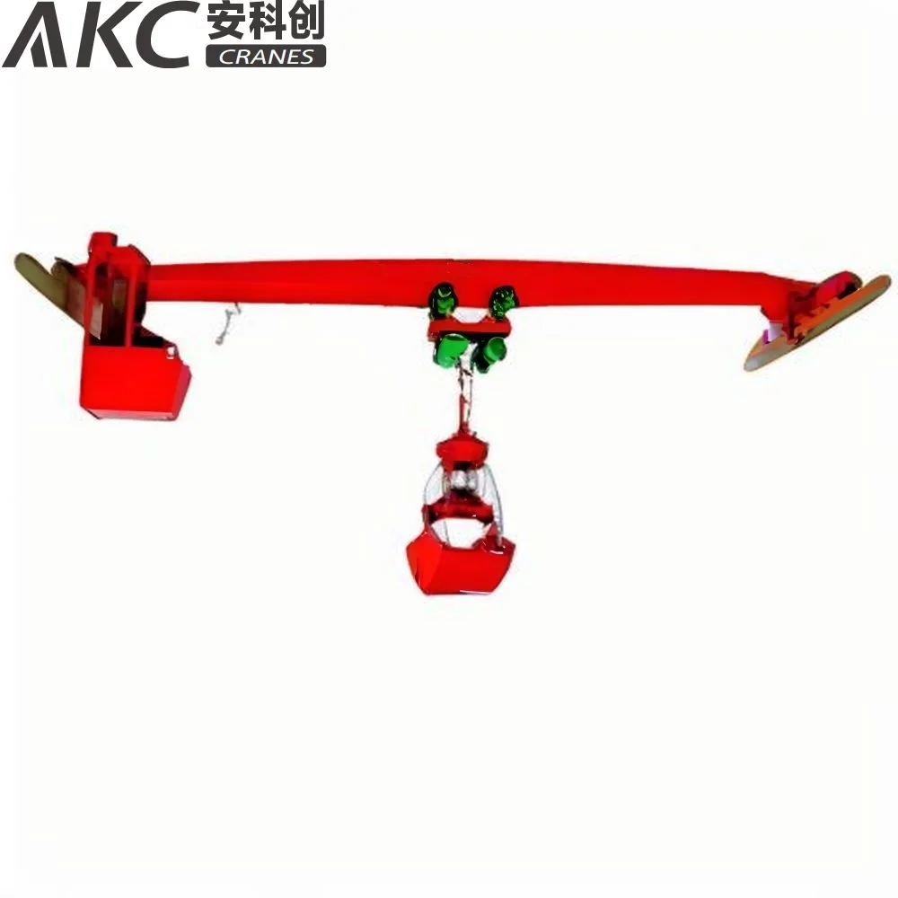 5ton 10ton 16ton 20ton LZ type mobile travelling electric single girder grab bucket overhead crane for workshop
