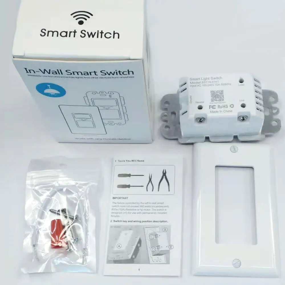 Wall Switches Switch Best Sell Rohs 10a Plastic Europe 10 Years Wifi Smart Light Switch Remote Control Alexa and Google Home SDK