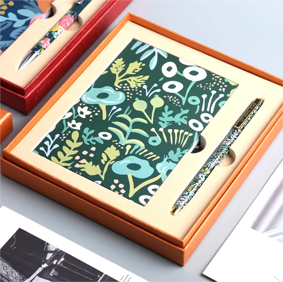 TTX Custom Logo School Journal Stationary Blank Notebooks Hardcover PU Leather Notebook Business With Pen Gift Set Packaging Box