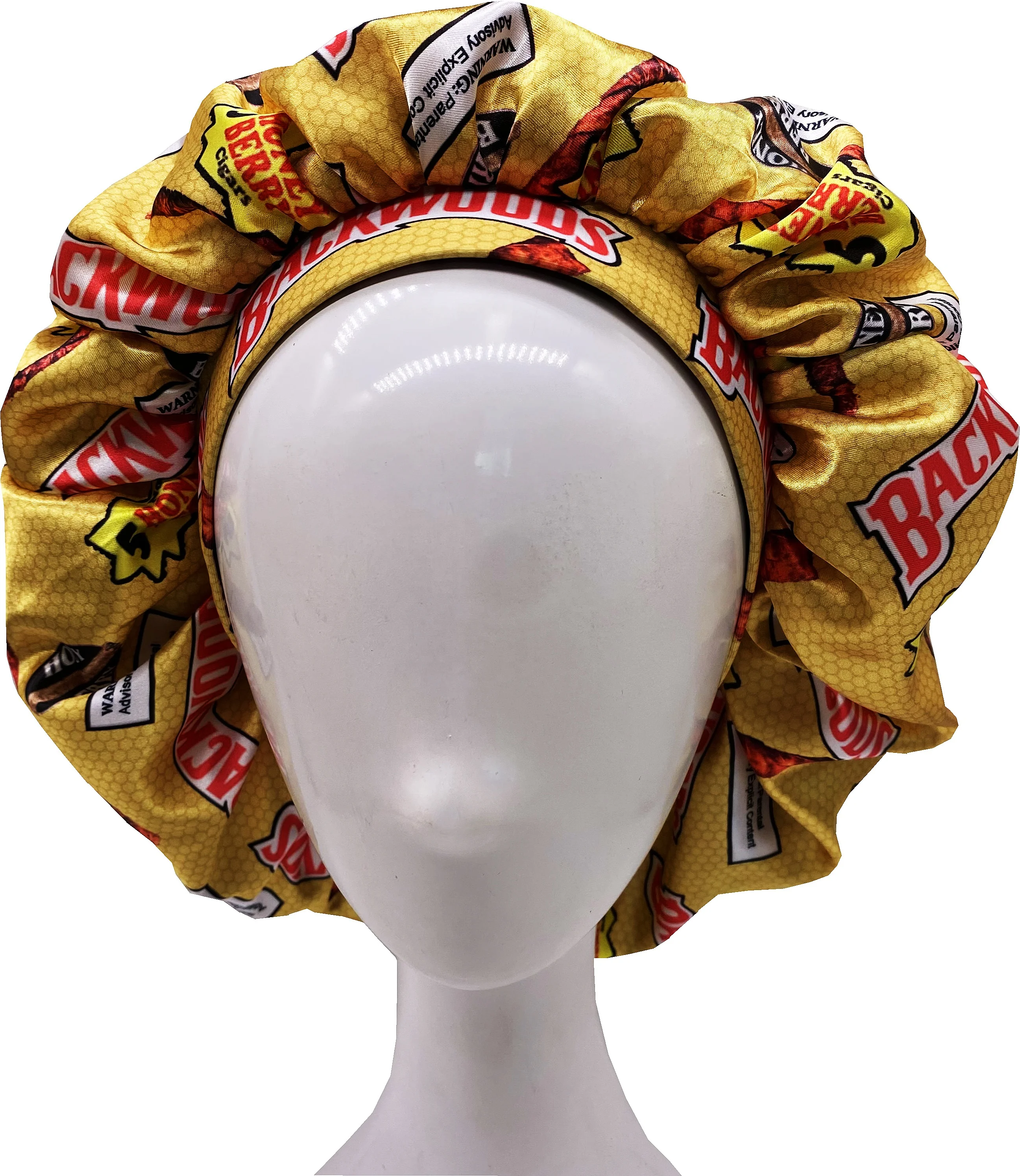 New arrival wholesale Reversible double layer silk Shower Cap night sleep cap designer satin hair large bonnet for women