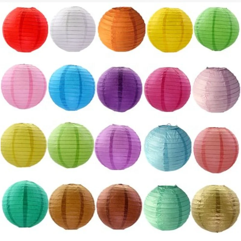 Colorful Chinese Round Lantern Decorative Lampshades Hanging Decorations paper lanterns for hanging for Party, Garden, Parties