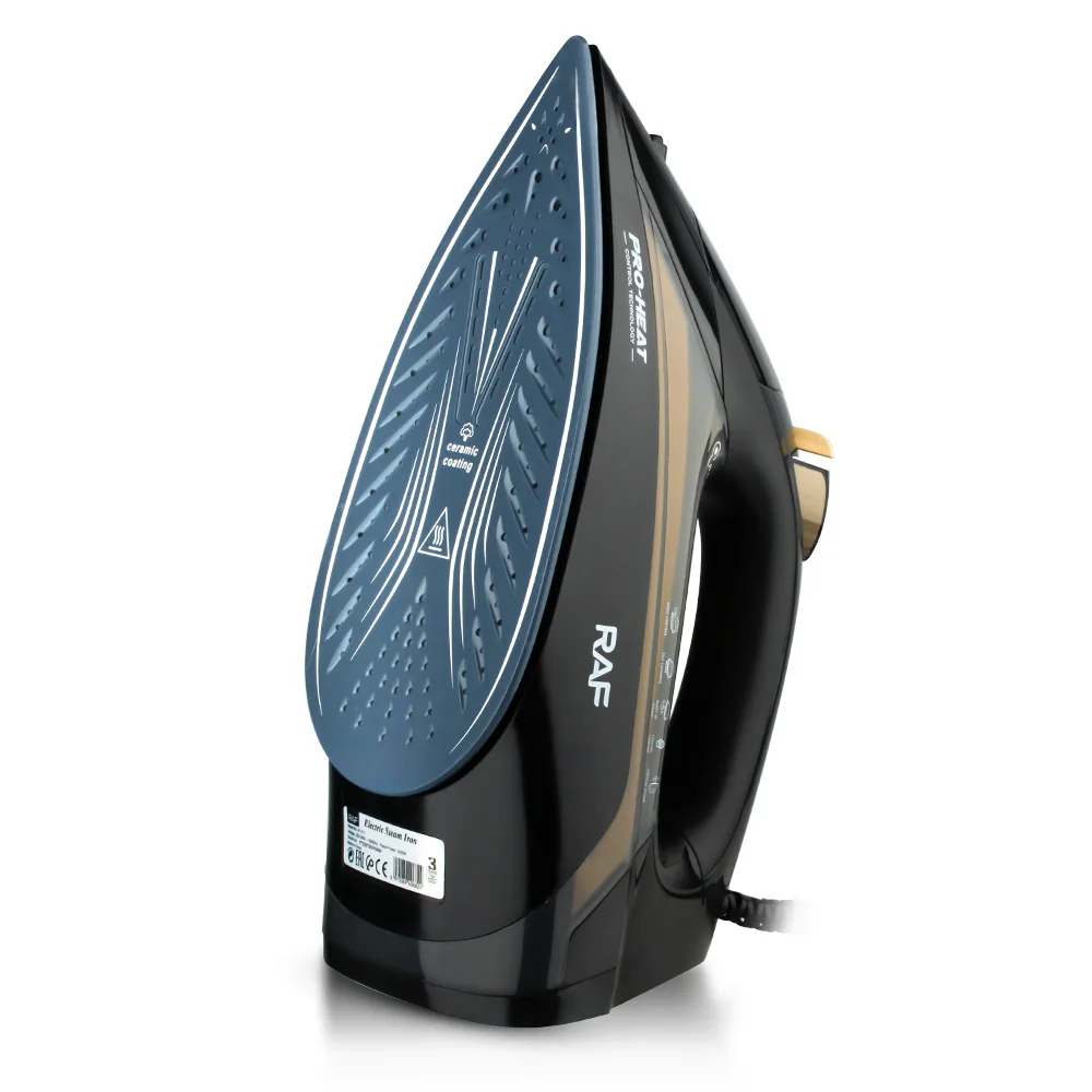RAF 2400W Popular Portable Adjustable Thermostat Non Stick Ceramic Soleplate Self-cleaning Electric Press Ironing  Steam Iron