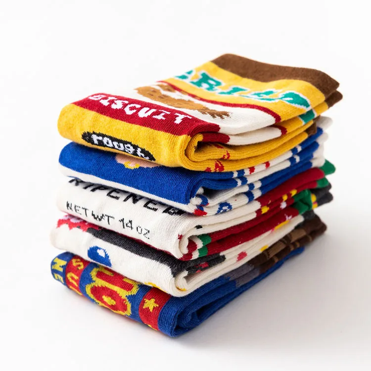 Custom Sock New style Milk Tomato Cookies Chocolate Street Sports Socks Unisex Knitted Cotton Happy Socks